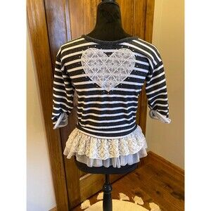 Girls Size 14 Heart with Tulle & Lace Shirt